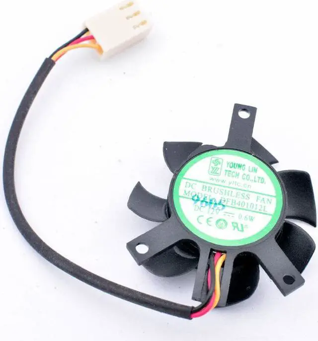 Alt view image 2 of 4 - DFB401012L DC12V 0.6W Diameter 37mm hole pitch 35x35x27mm 3 wires, cooling fan for soft router heat sink
