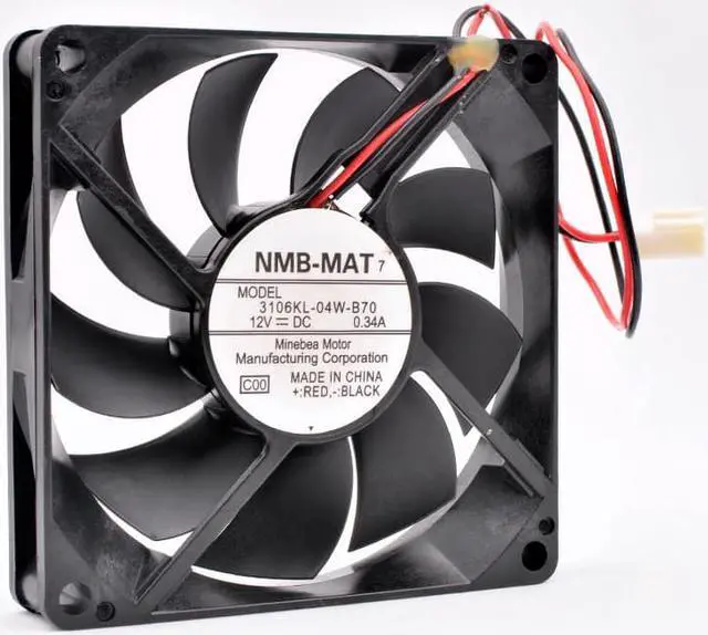 Alt view image 2 of 4 - 3106KL-04W-B70 8cm 80mm fan 80x80x15mm DC12V 0.34A 4200rpm 2 wires 2pin double ball bearings large air volume cooling fan
