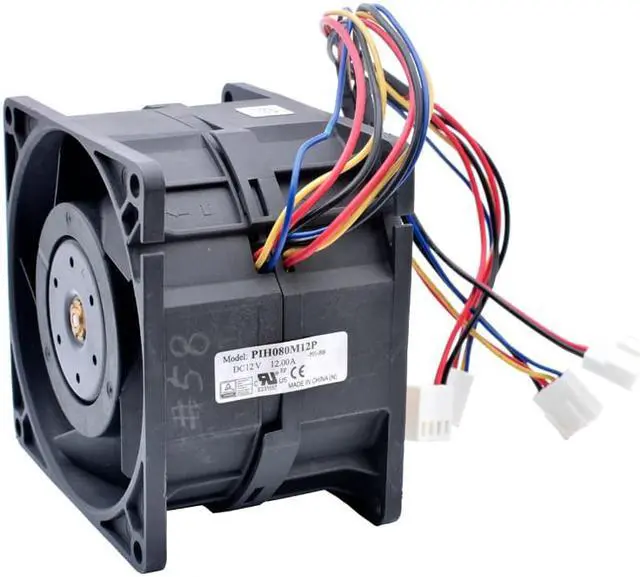 Alt view image 3 of 4 - PIH080M12P 80mm fan 80x80x56mm DC12V 12.00A 4 wires 4pin Ultra-high-speed and high-pressure cooling fan for server chassis