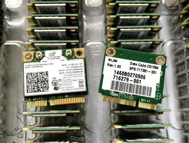 Alt view image 3 of 3 - For Intel 7260HMW 7260AN 300Mbps half Mini PCI-e Bluetooth-compatible Wireless wifi card 2.4G/5G