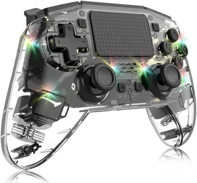 Main image of For PS4 Bluetooth Handle Game Controller With 7-Color Magic Lights Wireless Gamepad For PS4 Pro Slim Transparent