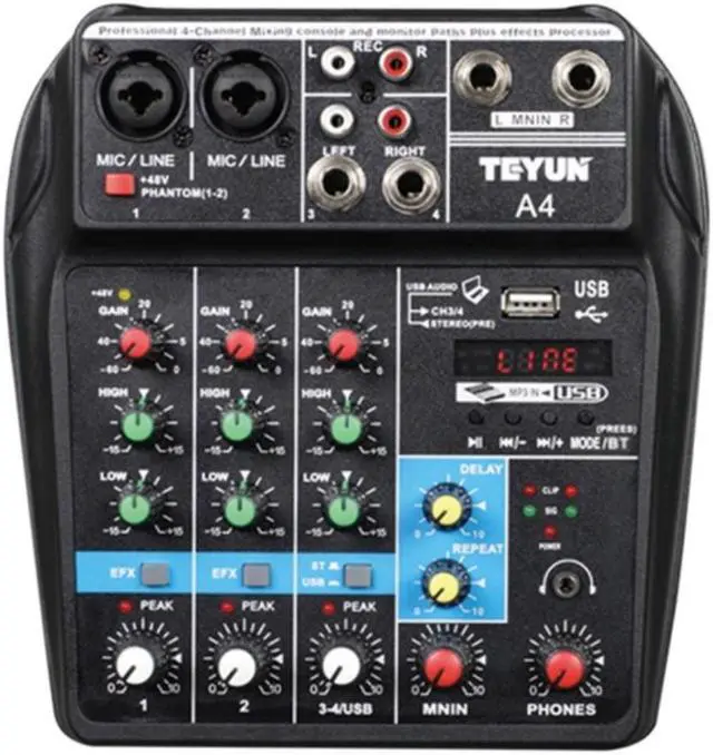 Main image of 4-Channel Sound Card Mixer Conference Audio USB Bluetooth Reverb Audio For Microphone K Song Live (US Plug)