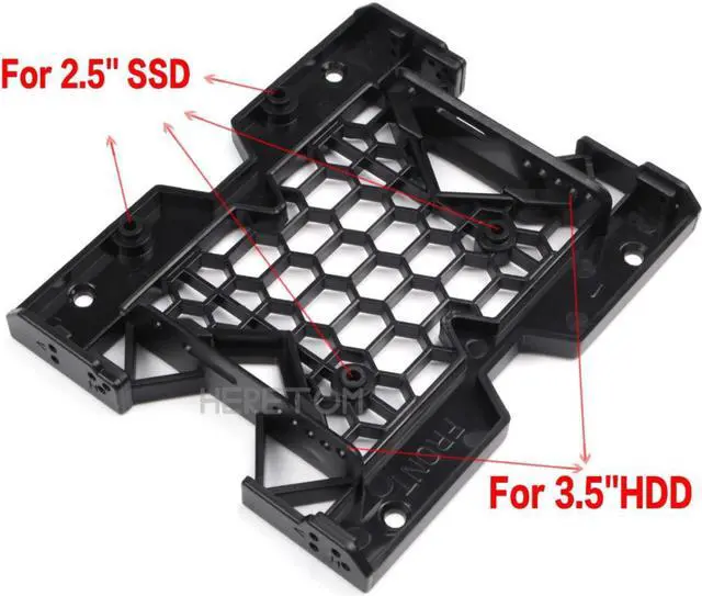 Alt view image 5 of 6 - 5.25" to 3.5" 2.5" SSD HDD Adapter Bracket Cooling PC Fan Mounting Bracket W/screws