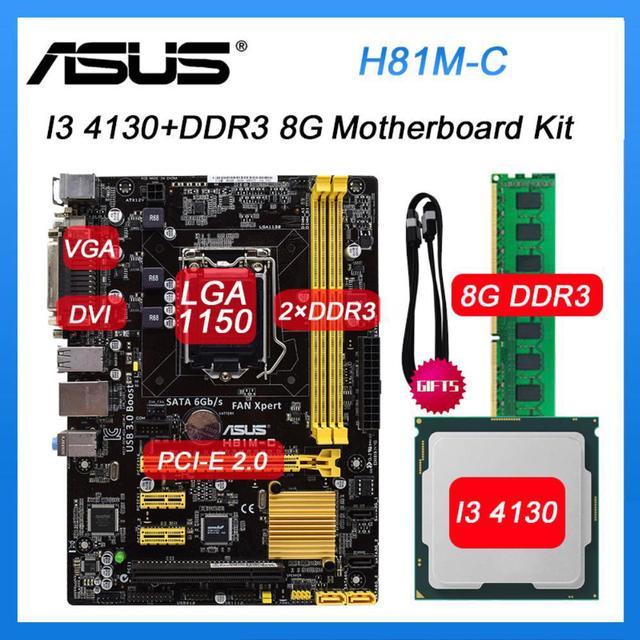 Motherboard LGA 1150 kit ASUS H81M-C Motherboard set with intel