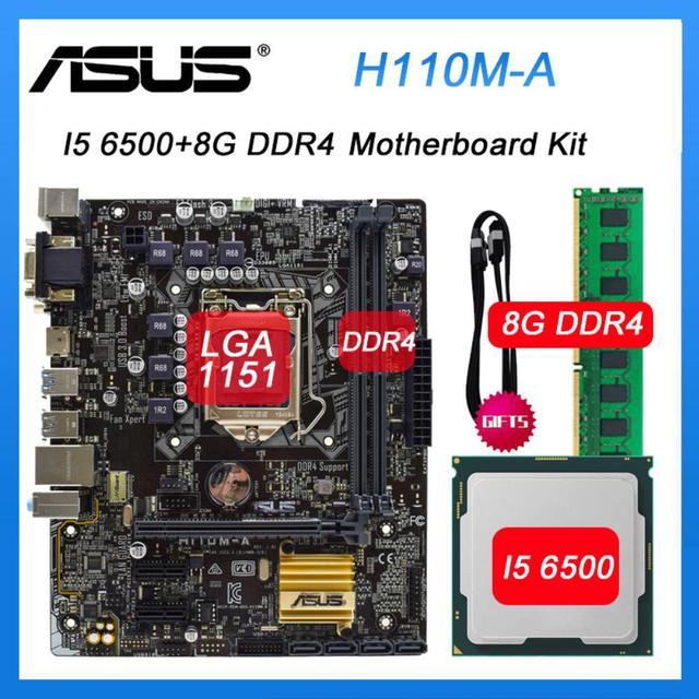 LGA1151 Motherboard kit ASUS H110M-A Motherboard set with I5 6500