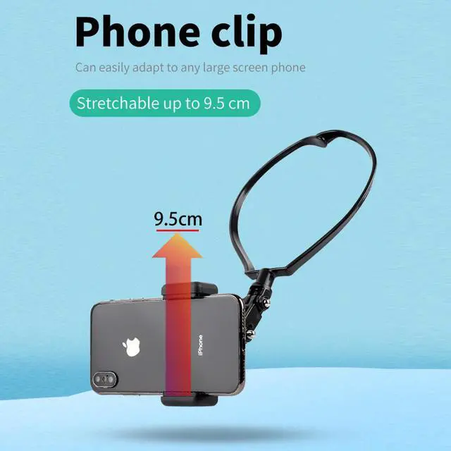 Main image of Phone Neck Holder Mount for Samsung Huawei Xiaomi Iphone Hanging Neck Bracket with Phone Clip Holder
