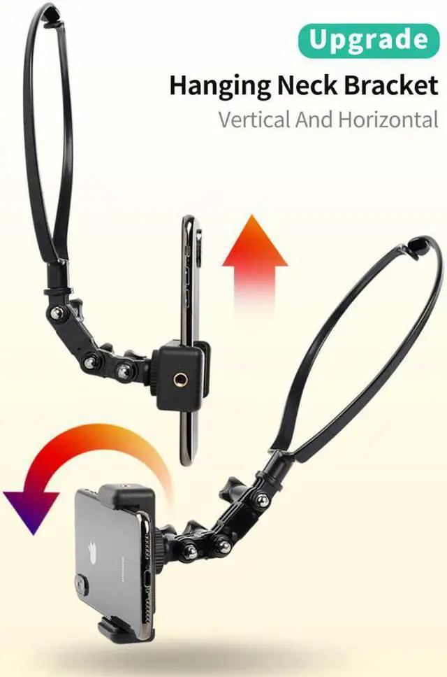 Alt view image 2 of 4 - Phone Neck Holder Mount for Samsung Huawei Xiaomi Iphone Hanging Neck Bracket with Phone Clip Holder