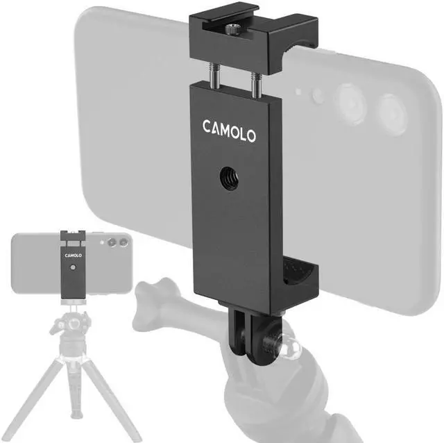 Main image of CAMOLO Universal Phone Clip Mount with Cold Shoe and Joint Mount for Tripod Stabilizer Bracket for HUAWEI iphone Xiaomi Samsung