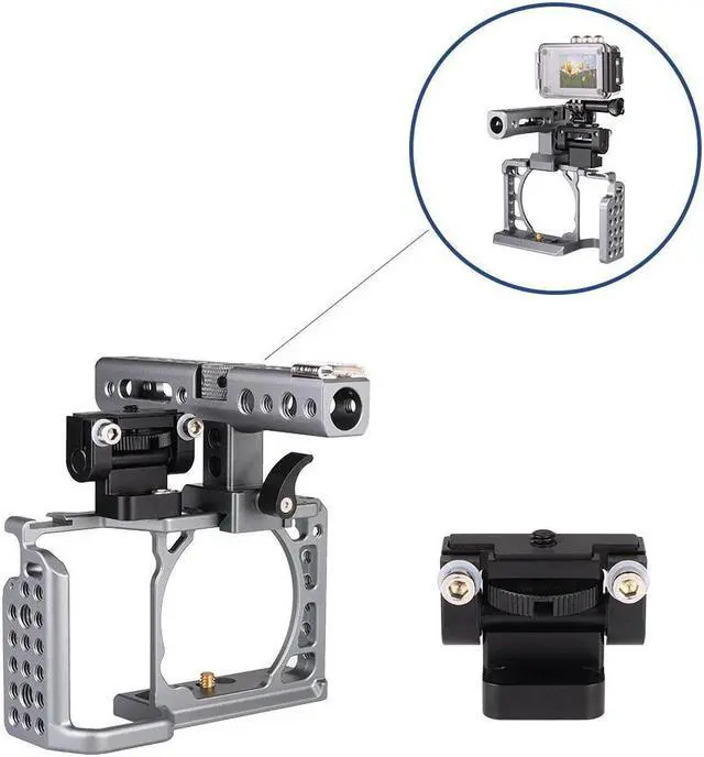 Main image of Camera Cage Rig Holder Bracket Adjustable Anti-Twist for Gopro Flash Monitor LED
