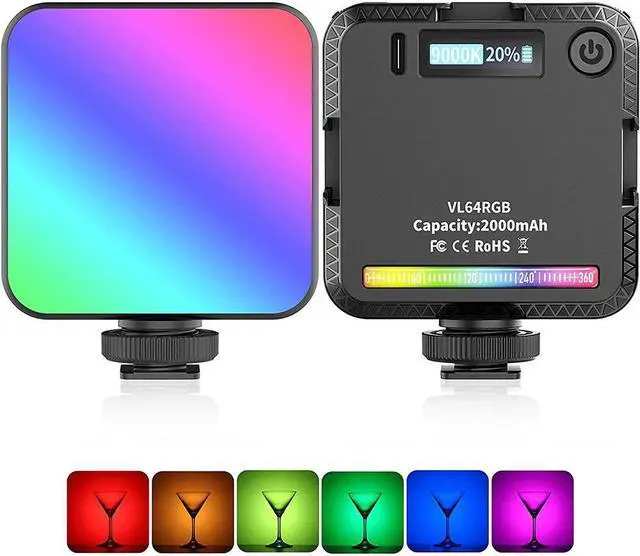 Alt view image 2 of 4 - W64 RGB Photographic Lighting Mini Rgb Led Video Light Atmosphere Lamp Fill Light Lamp Cri95+ 2500K-9000K 20 Lighting