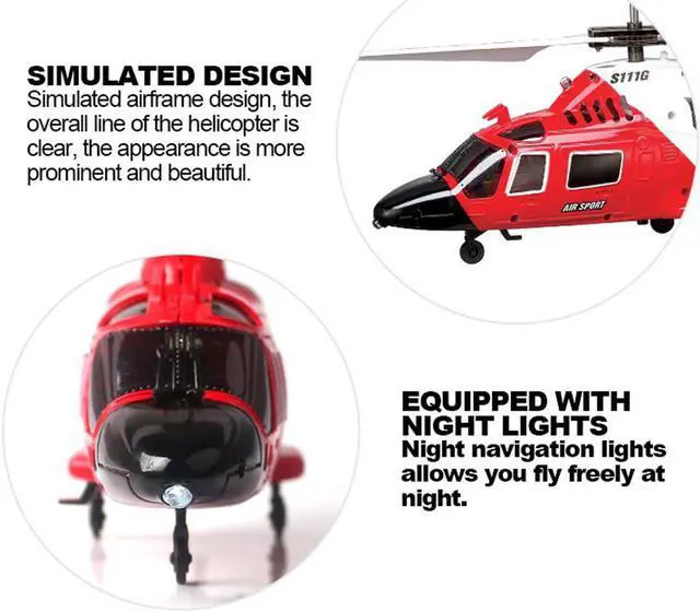 Alt view image 3 of 4 - Syma S111G 3.5Ch IR Control Indoor Mini RC Helicopter Toys Drone with Gyro Gift