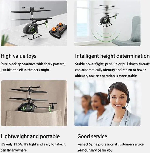 Alt view image 4 of 4 - SYMA S100 Cute Super Small Mini Helicopter Aircraft Indoor RC Toys Airplane