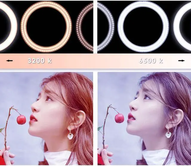 Alt view image 3 of 4 - 11 Inch Led Ring Light with 4 Sections Tripod Stand for Live Steaming Ring Fill Light Lamp for Make Up Live Broadcast