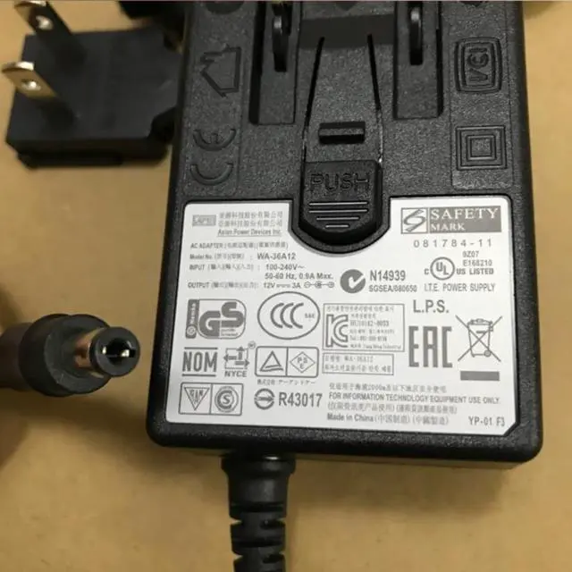 Alt view image 2 of 2 - 12V 3A 36W WA-36A12 AC Adapter For APD 12V 2.5A Power Supply Charger 5.5x2.1mm EU/US/UK/AU Plug