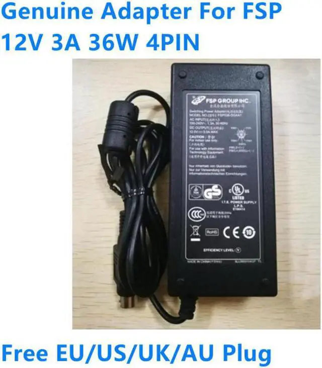 Main image of FSP 12V 3A 36W 4PIN FSP036-DGAA1 AC Adapter For Power Supply Charger