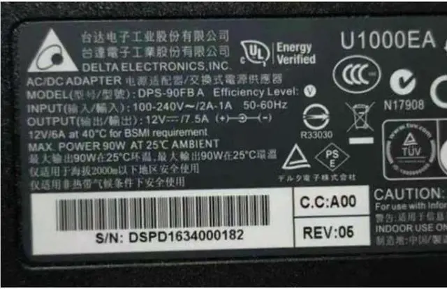 Alt view image 2 of 2 - Delta DPS-90FB A 12V 7.5A 7A 90W 5.5x2.5mm DPS-90AB 3 AC Adapter For QNAP TS-451 NAS Server Laptop Power Supply Charger