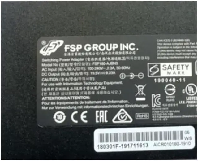 Alt view image 2 of 4 - 19.5V 9.23A 180W 5.5x2.5mm FSP FSP180-AJBN3 AC Power Adapter For MAG-15 XNE15E19 EG-LP5-BK Laptop Power Supply Charger