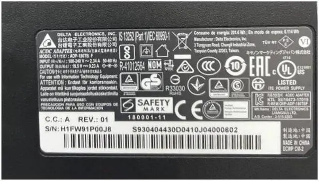 Alt view image 2 of 2 - DELTA ADP-180TB F 180W 19.5V 9.23A Power Supply AC Adapter For MSI GS65 GS73 GE72VR Laptop Charger ADP-180TB H 20V 9A