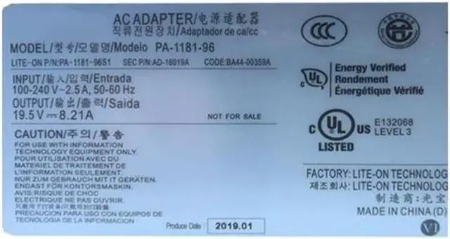 Alt view image 2 of 2 - PA-1181-96 19.5V 8.21A 160W PA-1181-96S1 AD-16019A AC Adapter For SAMSUNG BA44-00359A Laptop Power Supply Charger