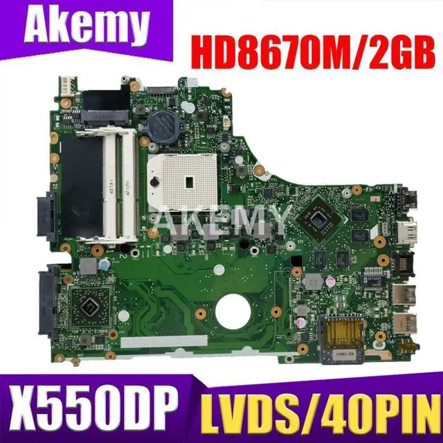 Main image of X550DP Mainboard REV2.0 For ASUS X550DP X750DP X550 X550D K550DP Laptop Motherboard  LVDS/40PIN HD8670M/2GB