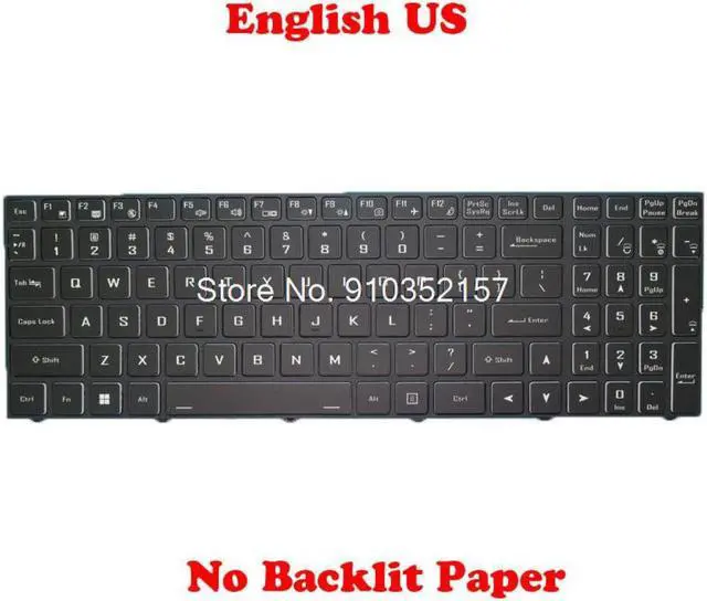 Main image of No Backlit Paper US Keyboard For CLEVO PC50DC-D PC50DD2 PC50DD2-D PC50DF1 PC50DF1-D PC50DN2 PC50DN2-D PC51DC-D PC51DD2-D English