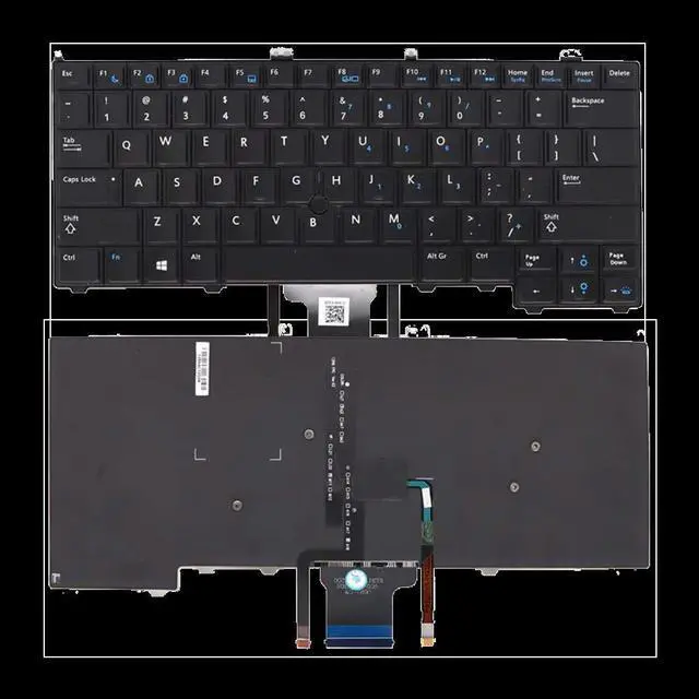 Alt view image 4 of 4 - US for Dell Keyboard Positivo Notebook Dns Clevo Intelbras 12 7000 E7440 E7420 E7240 E7420D Backlit Pointer