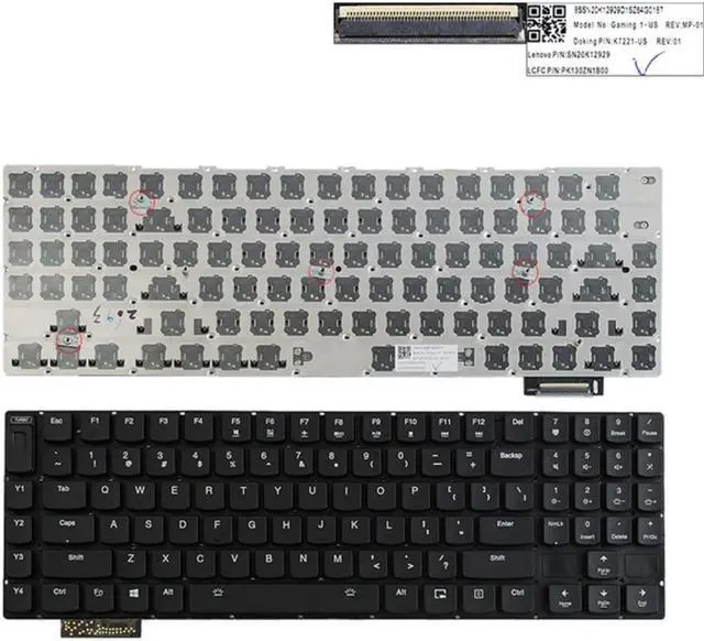 Main image of Laptop Replacement US Layout with Backlit Keyboard for Lenovo Gaming Y900 Y900-17ISK Y910-17ISK Y920-17IK Black