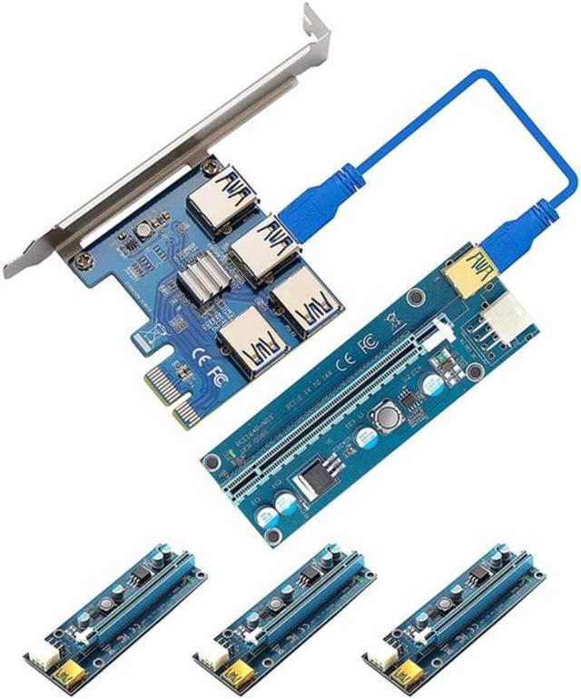 Pcie Riser Card 1to 4 with PCIE Riser 16X to 1X Express Adapter