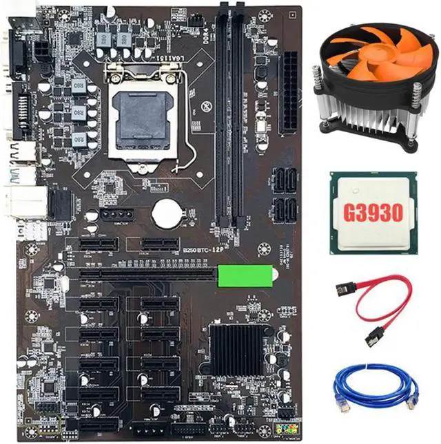 BTC-B250 Mining Motherboard 12 PCI-E16X Graph Card LGA 1151 DDR4
