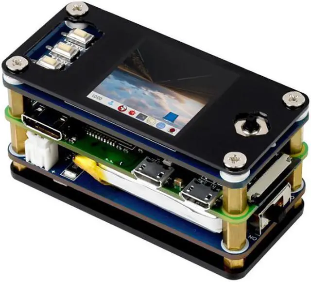 Alt view image 2 of 5 - Raspberry Pi Zero WH Package F, with UPS Module and 1.3inch LCD Display 512MB RAM 802.11 b/g/n WiFi wireless LAN
