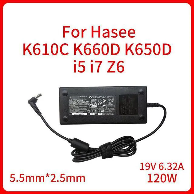Alt view image 3 of 4 - 120W 19V6.21A AC Adapter Charger For Hasee K610C K660D K650D i5 i7 Z6 Laptop Supply Power Adapter 5.5MM*2.5MM