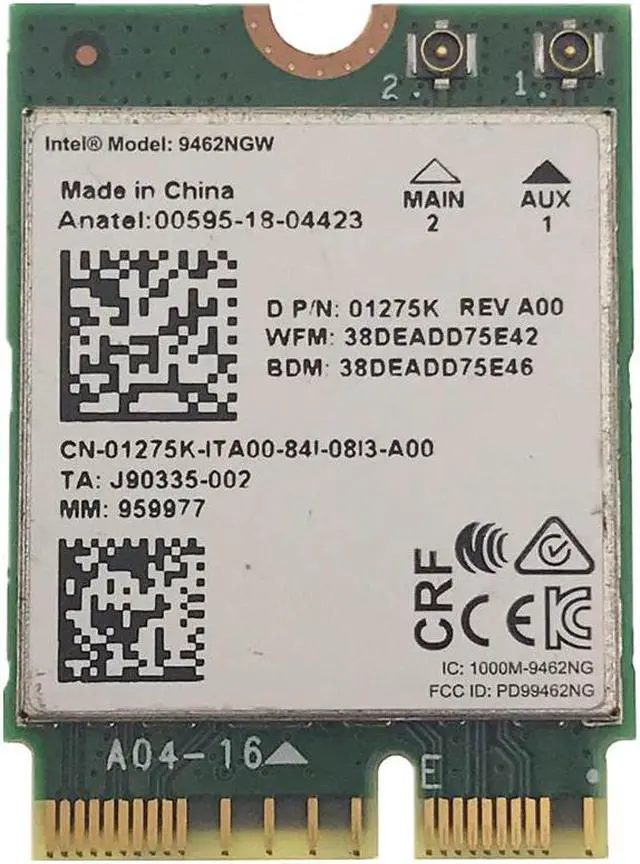 Main image of For Intel 9462NGW 2.4G&5G Dual Band 433M NGFF CNVI 802.11AC Wireless Wifi Network Card Fit for Bluetooth 5.0