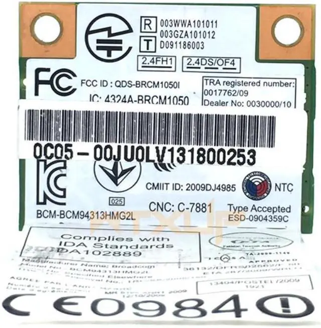 Alt view image 2 of 2 - BroadCom BCM94313HMG2L BCM94313 300Mbps Mini PCI-e WLAN wireless wifi Card 04W3750 For Lenovo B490 B590 G505 S400 S500 Z400