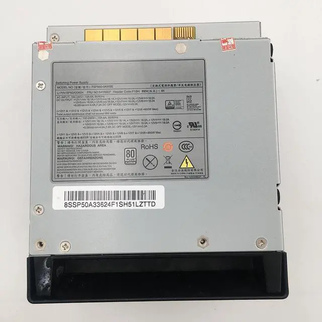 Alt view image 2 of 3 - Workstation Power Supply For Lenovo P500 P700 P710 850W FSP850-0AWSE 54Y8907 Fully Tested