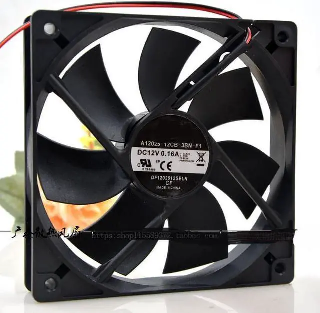 Alt view image 3 of 3 - A12025-12CB-3BN-F1 12cm 12025 12V 0.16A 3-wire ultra-quiet host power supply exhaust chassis fan
