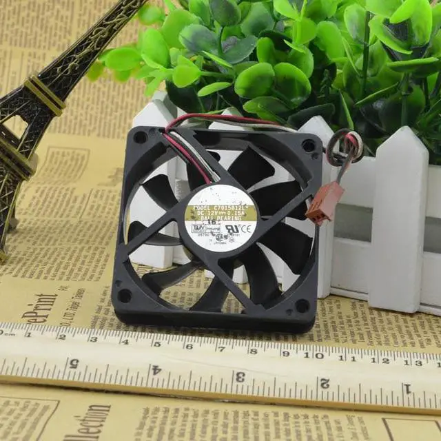 Alt view image 3 of 3 - C7015B12LY 7015 DC12V 0.15A 7CM 3 line CPU mute chassis cooling fan