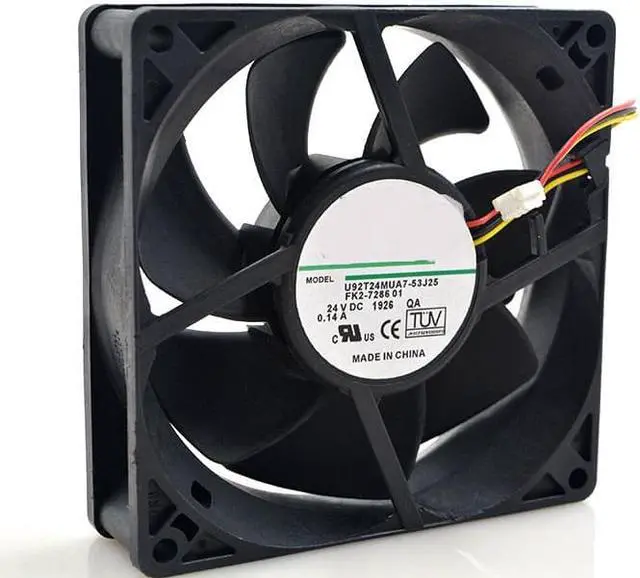 Alt view image 3 of 3 - U92T24MUA7-53J25 9cm 9025 24V 0.14A three-line inverter cooling fan