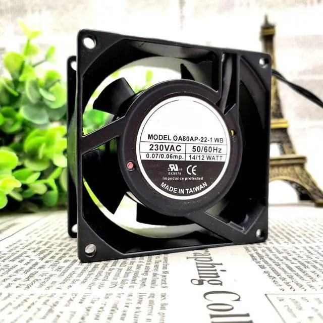 Alt view image 3 of 3 - oA80AP-22-1 WB AC 230V 8 cm 2 wire AC fan Heat dissipation fan
