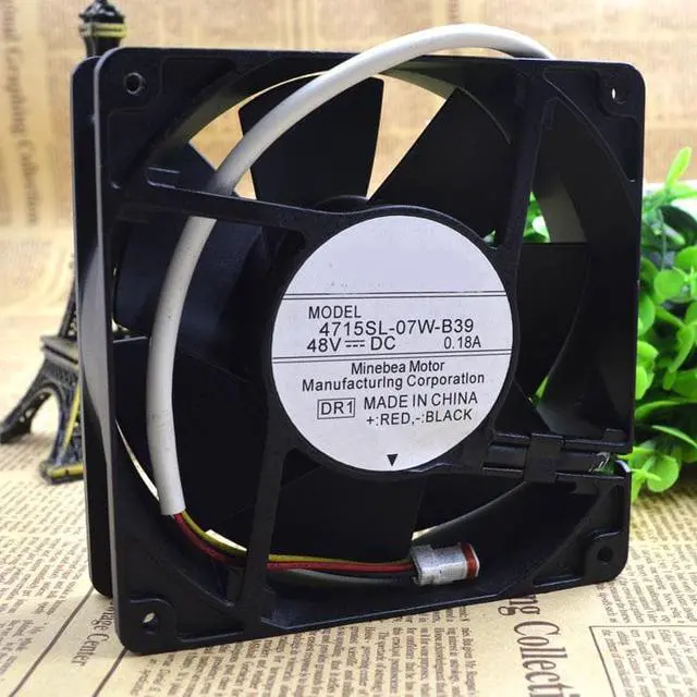 Main image of 12cm 4715SL-07W-B39 48V 0.18A three-wire metal waterproof cooling fan