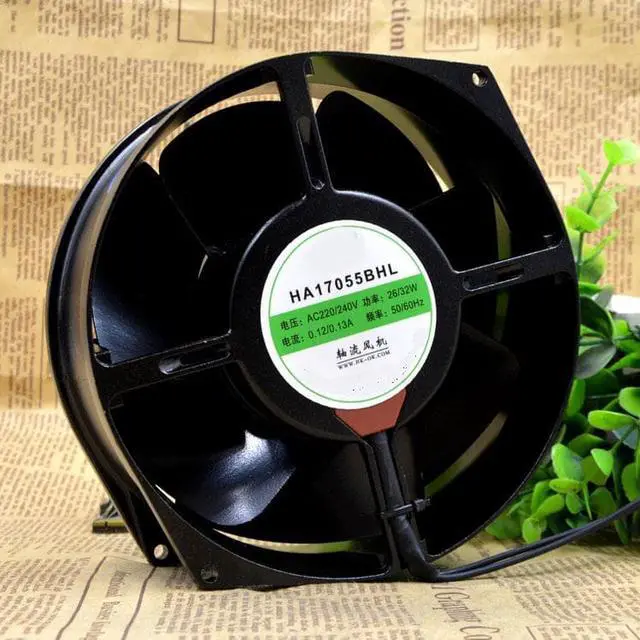 Alt view image 3 of 3 - HA17055BHL 17055 220/240V 0.12/0.13A 2-wire all-metal heat-resistant cooling fan