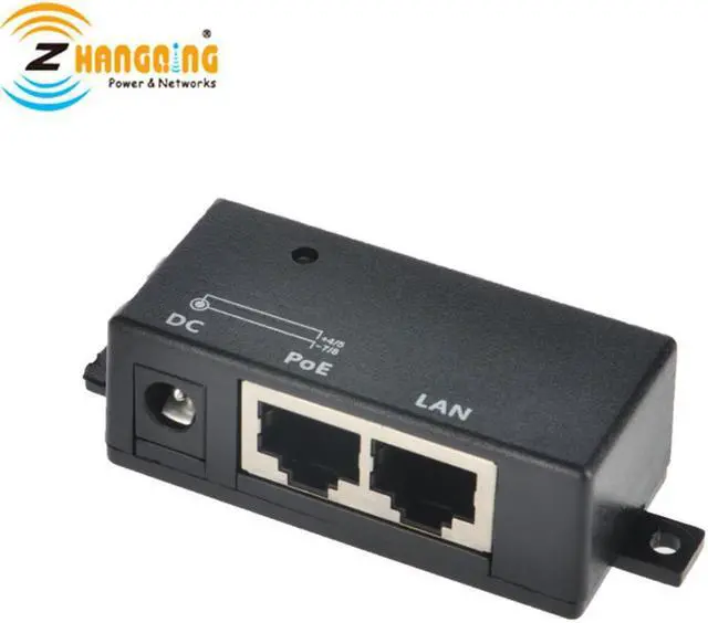 Alt view image 3 of 5 - 802.3af PoE injector PoE Adapter 100Mbps 24V 48V passive injector with 2.1x5.5mm DC RJ-45 connector for IP Camera VOIP Phones