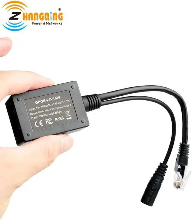 Alt view image 2 of 6 - GPOE-24V10W PoE Converter Power Over Ethernet Splitter  Input12-30V, Output 24V PoE set up Injector For 12V  Solar Controller