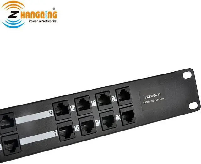 Alt view image 2 of 3 - 100Mbps 12 Port POE Injector With 48V 120W Power Supply Passive POE Patch Panel For IP Camera, IP Phone