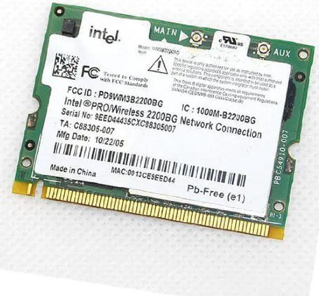 Alt view image 4 of 4 - Wireless wifi MINI-PCI wlan card for intel 2200 BG 802.11b/g WIFI for laptop