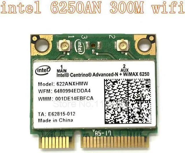 Main image of Wireless card For Intel Centrino Advanced-N N + WiMAX 6250 Wireless MINI PCI-E MIMO Card 622ANXHMW 802.11a/b/g/n 300 Mbps