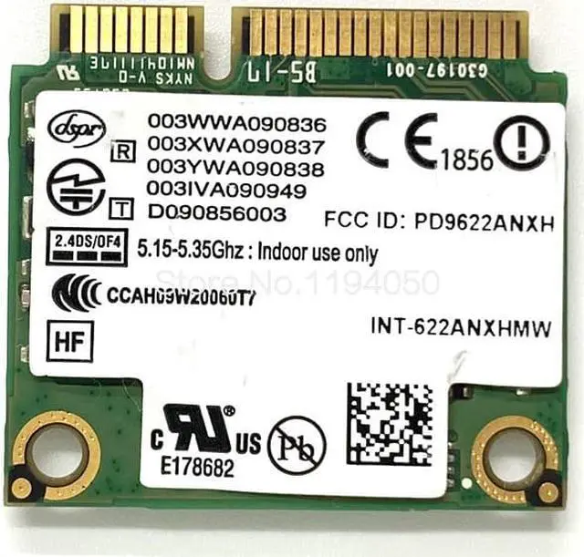 Alt view image 2 of 3 - Wireless card For Intel Centrino Advanced-N N + WiMAX 6250 Wireless MINI PCI-E MIMO Card 622ANXHMW 802.11a/b/g/n 300 Mbps