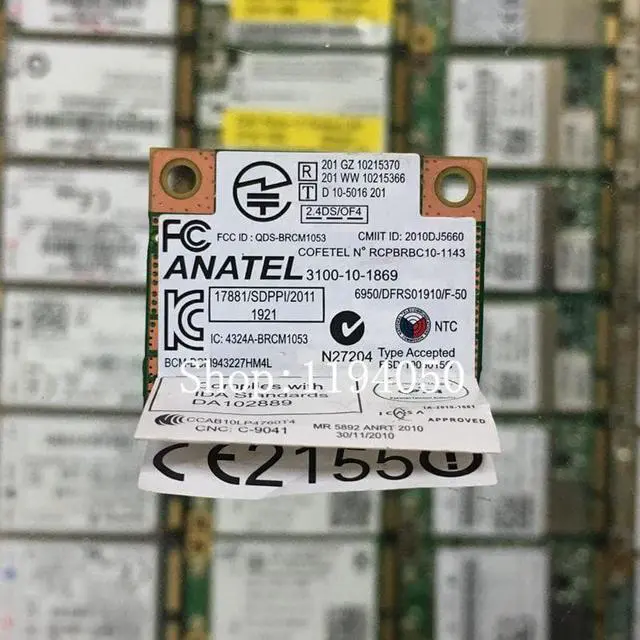 Alt view image 6 of 6 - Broadcom BCM943227 BCM943227HM4L 802.11b/g/n 300Mbps Wireless Wifi Half Mini PCI-E Wlan Card Lenovo IBM Z370 Z570 Z475 B475