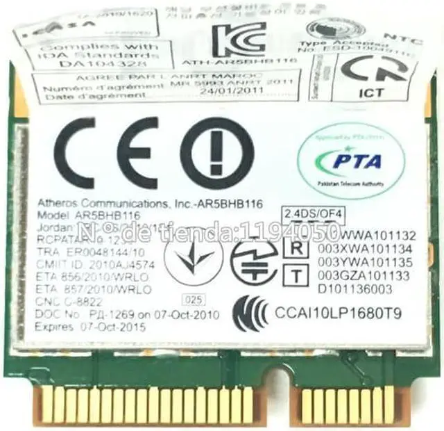 Alt view image 6 of 6 - Atheros AR9832 AR5BHB116 2.4/5 GHz Single-chip 300 Mbps 802.11n MINI PCI-E Wireless Card WIFI