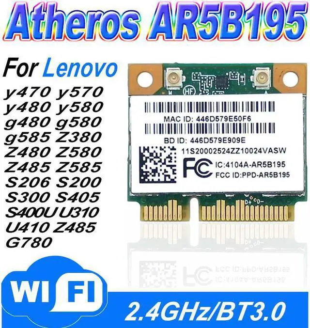 Main image of Atheros AR5B195 Wireless Wifi Bluetooth Network Adapter WIFI + BT3.0 Wireless For G480  G580 G585 G780 Y480 Y580 Z480 Z580 S400U