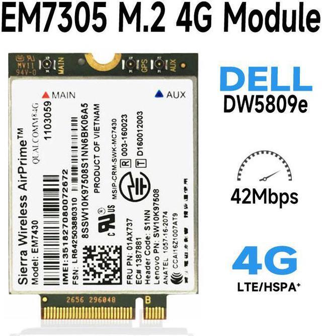 Main image of DW5809e k2w44 for Sierra Wireless EM7305 M.2 NGFF 4G 100M LTE WWAN card module Dell e7450 e7250 / 7250 e5550 / 5550 e5450 / 5450